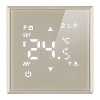 Терморегулятор Wi-Fi (механизм), STEKKER, 250В, 3500Вт, серия Эмили, RSW00-5119-08, кашемир, soft touch