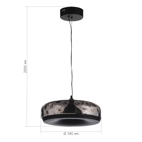 SL6014.403.01 Светильник подвесной ST-Luce Черный/Черный, Дымчатый LED 1*42W 3000K RIPPLE фото 2