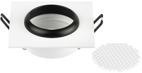 Светильник встраиваемый алюминиевый ЭРА KL110 WH/BK под лампу MR16 GU5.3 белый/черный матовый Б0061531 фото 6