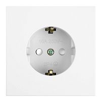 Розетка 1-местная с защитной шторкой с/з (механизм), STEKKER, 250В, 16А, серия Мия, RST16-3110-01, белая магнолия