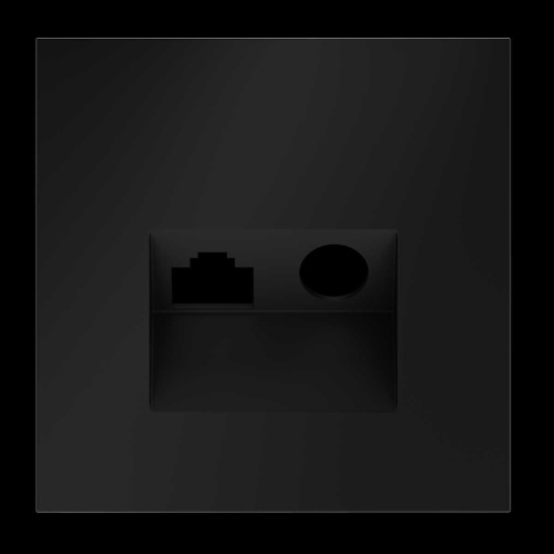 Накладка для розетки TV+RJ45 кат. 6, S70 (черный матовый) Voltum VLS002708 Накладка для розетки TV+RJ45 кат. 6, S70 (черный матовый) Voltum VLS002708