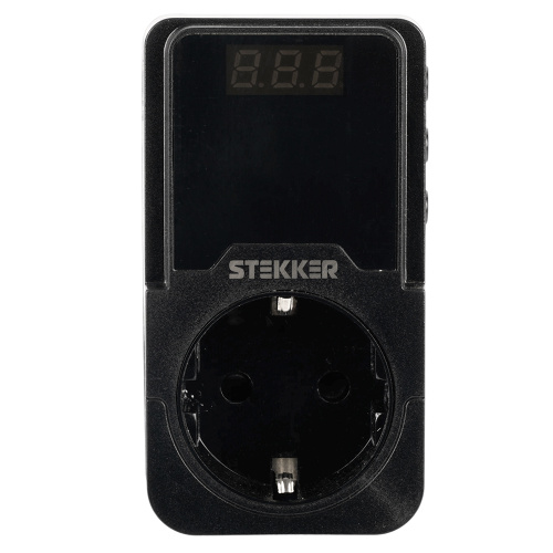Реле напряжения для розетки регулируемое  STEKKER  VPR-200B, 230В,16A,черный фото 8