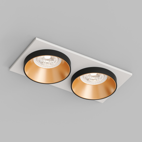 DK2422-GD Встраиваемый светильник, IP 20, 50 Вт, GU10, черный/золотой, алюминий DK2422-GD Встраиваемый светильник, IP 20, 50 Вт, GU10, черный/золотой, алюминий