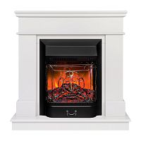 Электрокамин RealFlame Selena STD WT молочный с очагом Majestic Lux Black