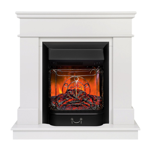Электрокамин RealFlame Selena STD WT молочный с очагом Majestic Lux Black Электрокамин RealFlame Selena STD WT молочный с очагом Majestic Lux Black