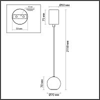 4359/5L MIDCENT ODL26 169 Подвесной светильник мрамор/металл IP20 LED 5W 3000K 220V DEX