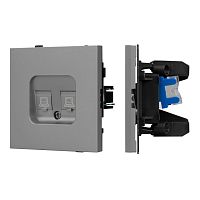 Механизм компьютерной розетки двойной SCT-TENDO-MPC2-PL-GR (RJ-45, CAT6) Arlight 054102