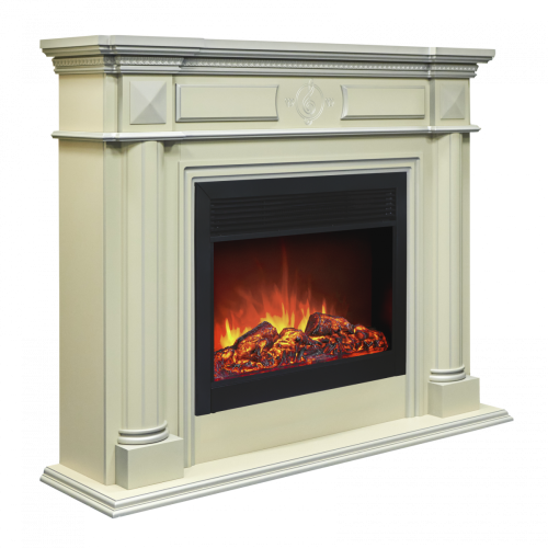 Каминокомплект WAGNER/ВАГНЕР Айс кашемир с серебряной патиной с очагом Электроочаг MOONBLAZE LUX/МУНБЛЕЙЗ фото 3