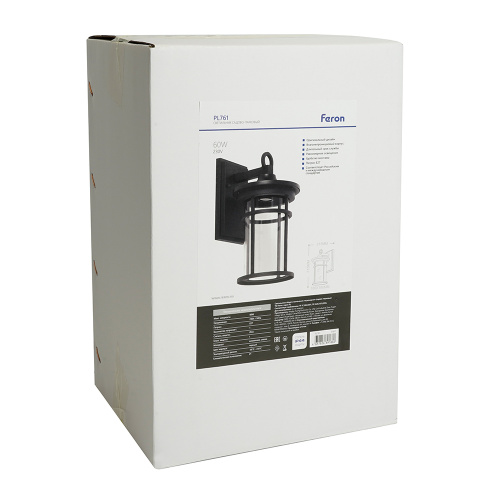 Светильник садово-парковый Feron PL761 на стену вниз 60W 230V E27,  черный фото 10