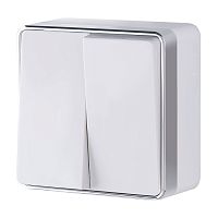 Выключатель  двухклавишный  Gallant белый W5020001