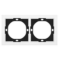 Рамка 2-местная, STEKKER, PFR00-3002-01, серия Мия, белая магнолия