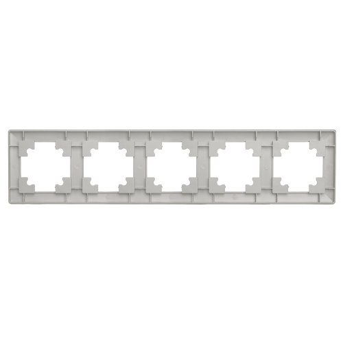 Рамка STEKKER, PFR00-7005-03 5-местная, пластик, серия Катрин, серебро фото 4