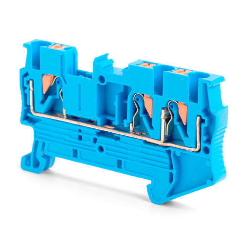 Зажим пружинный, 3-проводной проходной ЗНИ - 2,5 , JXB PT 2.5  TW, синий LD573-2-25 фото 4