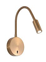 Светильник настенный гибкий латунь LED 3Вт 55см Zortes NIKKY ZRS.19103.3