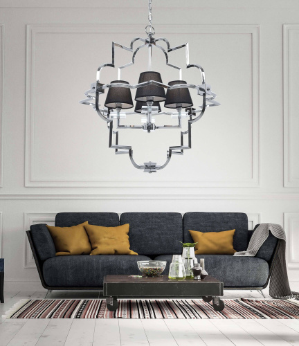 Подвесная люстра Lumina Deco Baltimore LDP 8020-4 CHR+BK фото 3