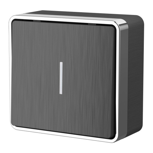 Выключатель одноклавишный с подсветкой Gallant графит рифленый W5010104 Выключатель одноклавишный с подсветкой Gallant графит рифленый W5010104