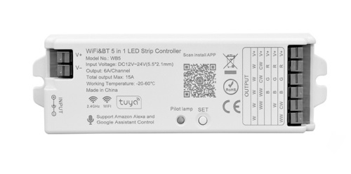 424485 Контроллер 12В/24В max 15A для LED ленты 1Х/CW/RGB/RGBW/RGBCW 424485 Контроллер 12В/24В max 15A для LED ленты 1Х/CW/RGB/RGBW/RGBCW