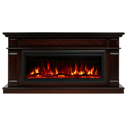 Каминокомплект ISLANDIA/СКАНДИ Античный дуб с очагом Электроочаг SAFITA/САФИТА 42