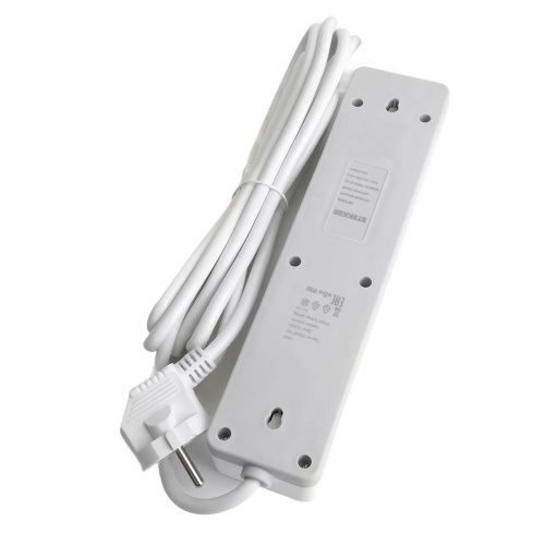 Сетевой фильтр 3-местный с/з STEKKER HM20-31-03 3x1мм2, 3 м, 250В, 16А, серия Optima, белый фото 7