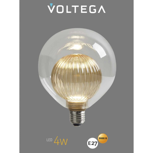 Лампа светодиодная филаментная Voltega 271 E27 4W 3000K прозрачная 8572 фото 5 Лампа светодиодная филаментная Voltega 271 E27 4W 3000K прозрачная 8572 фото 5