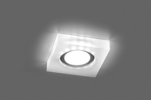 Светильник встраиваемый с белой LED подсветкой Feron CD8180 потолочный MR16 G5.3 белый матовый фото 2