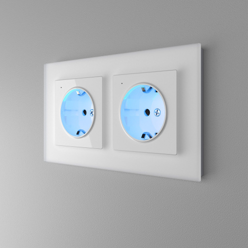 Рамка из стекла на 2 поста Favorit белый матовый W0021105 фото 5