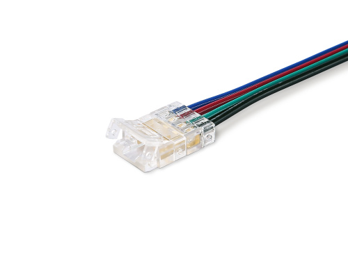 Соединитель гибкий односторонний для светодиодной ленты COB RGB 10 мм 12-24В (4 конт.) 5шт Соединитель гибкий односторонний для светодиодной ленты COB RGB 10 мм 12-24В (4 конт.) 5шт