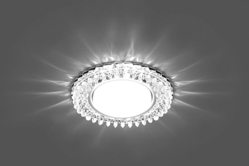 Светильник встраиваемый с белой LED подсветкой Feron CD4027 потолочный GX53 без лампы прозрачный фото 4
