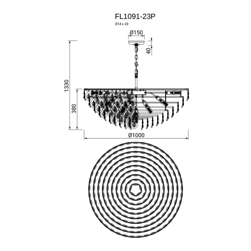 Люстра подвесная Dignita FL1091-23P фото 2