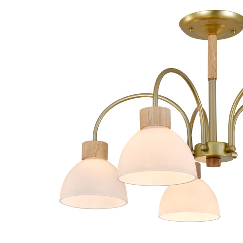 Светильник на штанге 150005/5R E27*60W Gold/Wood фото 3