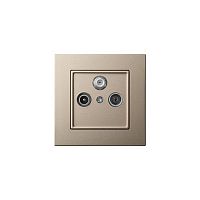 ТВ-розетка проходная TV/R/SAT Liregus Epsilon шампань 28-3147