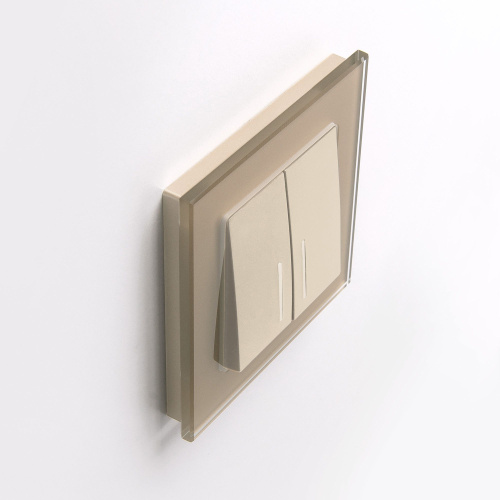 Рамка из стекла на 1 пост Favorit шампань W0011111 фото 2 Рамка из стекла на 1 пост Favorit шампань W0011111 фото 2