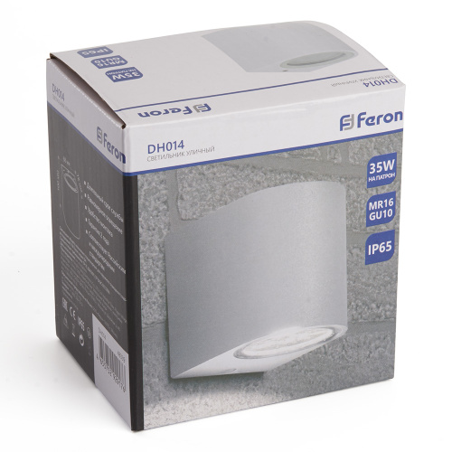 Светильник садово-парковый Feron DH014,на стену, GU10 230V, белый фото 3