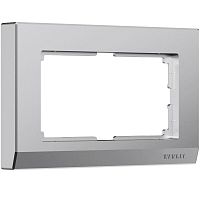 Рамка из поликарбоната для двойной розетки Stark серебряный матовый W0081865