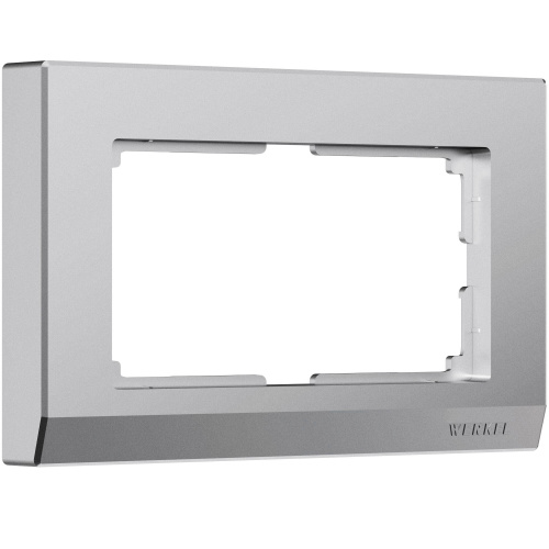 Рамка из поликарбоната для двойной розетки Stark серебряный матовый W0081865 Рамка из поликарбоната для двойной розетки Stark серебряный матовый W0081865