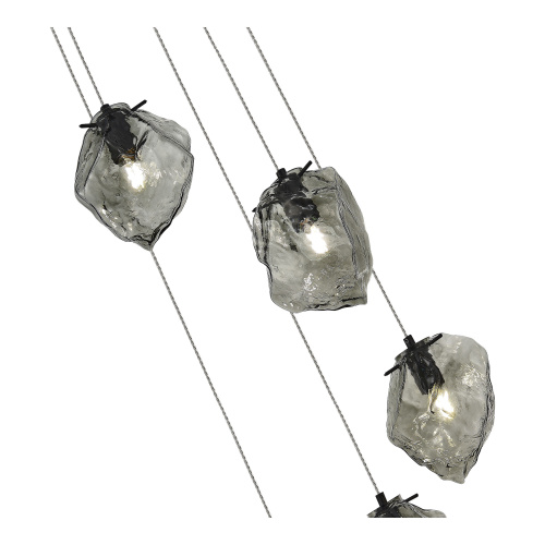 SL1175.403.05 Светильник подвесной ST-Luce Черный/Серо-зеленый E14 5*40W PORTICI фото 2