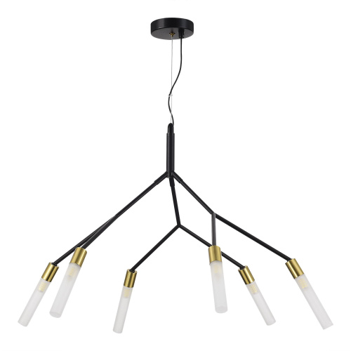 SLE1129-403-06 Светильник подвесной Черный, латунь/Белый G9 6*5W KAITO SLE1129-403-06 Светильник подвесной Черный, латунь/Белый G9 6*5W KAITO