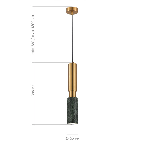 SL1192.363.01 Светильник подвесной ST-Luce Латунь/Латунь, Зеленый GU10 1*5W 4000K PRIETTI фото 2