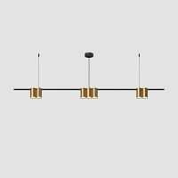 DK4063-BK+SG Подвесной светильник ORBIT, IP20, 7xGU10 LED до 15 Вт, черный + сатинированное золото, алюминий