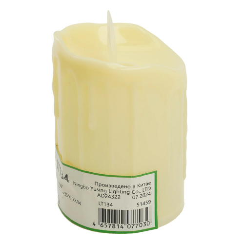 Световая фигура Свеча "Пламя"1LED (батарейки в компл), 7,5см, белый, LT134 фото 2