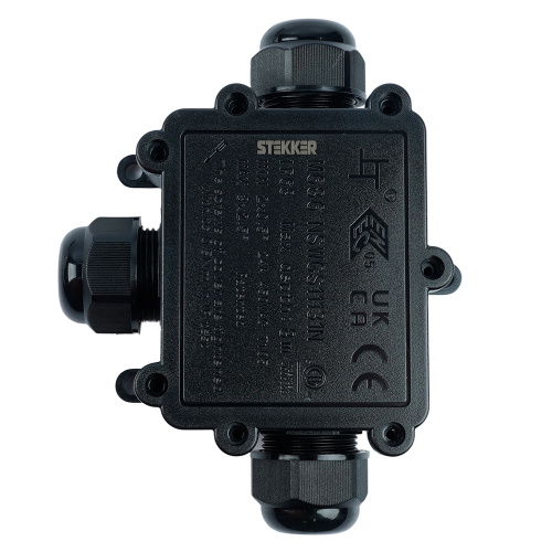 Распределительная коробка STEKKER LD550, количество вводов: 3, поликарбонат, нейлон, цвет черный, размер 126,2*102,8*35,3мм. фото 3