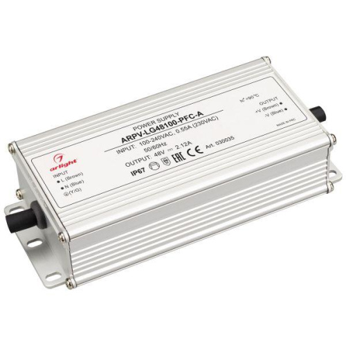 Блок питания Arlight ARPV-LG48100-PFC-A 48V 100W IP67 2,12A 030035 Блок питания Arlight ARPV-LG48100-PFC-A 48V 100W IP67 2,12A 030035