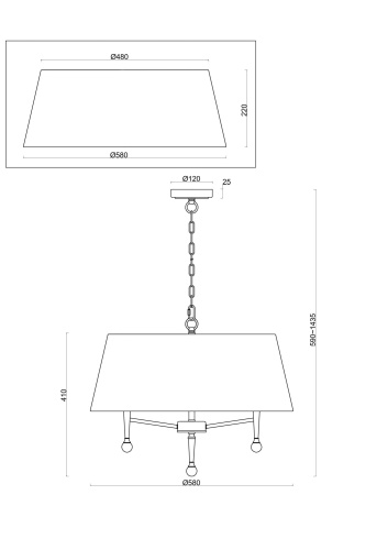 Подвесной светильник Freya FR5190PL-05BS3 фото 4