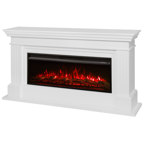 Каминокомплект ONTARIO/ЛЕОНАРДО Белый матовый с очагом Электроочаг PREMIER/ПРЕМЬЕР 50 фото 2