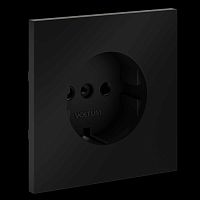 Накладка для розетки с заземлением S70 (черный матовый) Voltum VLS000608