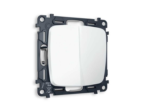 Комплект механизма 2-кл проходного выключателя AMBRELLA VOLT OMEGA Белый матовый QUANT (OP1230, VM120) MO123020