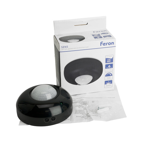 Датчик движения 1200W 6m  120°(гориз.) 360°(верт.) черный SEN5/LX20B фото 3