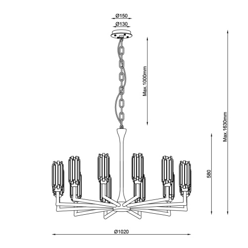 Подвесная люстра Passion Brass FL1219-12P Подвесная люстра Passion Brass FL1219-12P