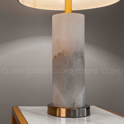 Настольная лампа Cloyd PARMENID T1 / выс. 62 см - алебастр - латунь (арт.30194)
