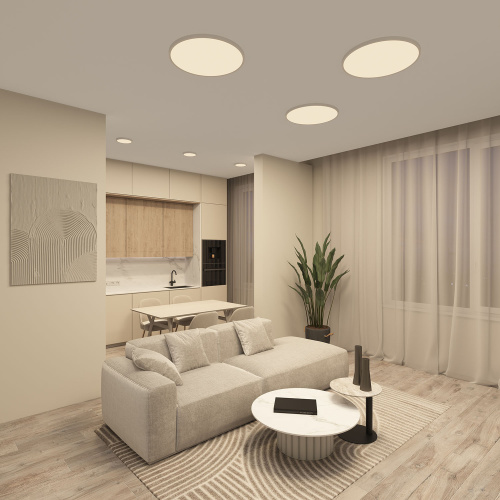 DK6520-WH Накладной светильник THIN, IP40, 18W, 3000K/4000K/6500K, переключатель цветовой температуры на корпусе, белый, полимер фото 6